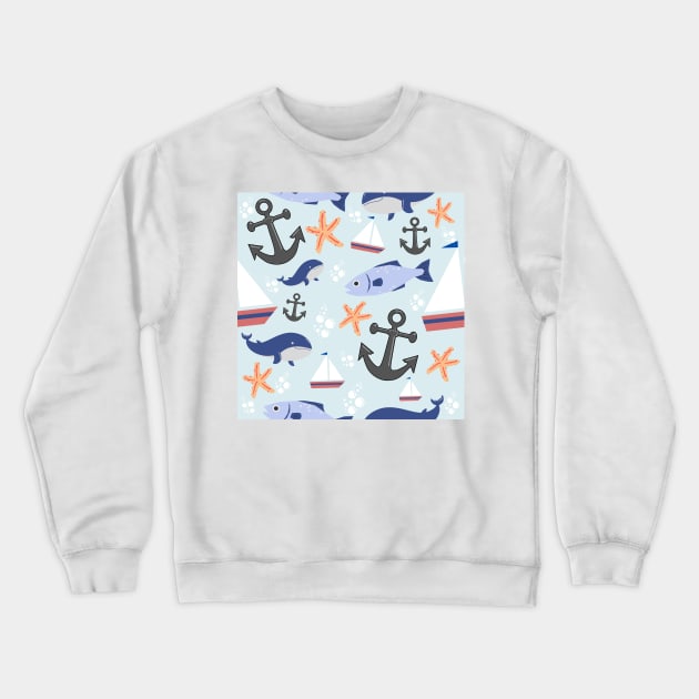 Nautical Whimsy Crewneck Sweatshirt by GemmasGems